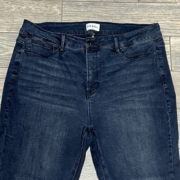 Rebel Wilson X Angels 18W The Icon High Rise Super Skinny Jean Zipper Ankle Dark - Picture 2 of 16